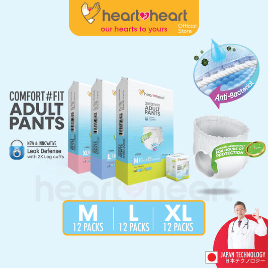 💯Heart2Heart Adult Disposable Pants Seluar Serapan No.1 Japan Tahan Lasak Lampin Dewasa 成人纸尿裤  (M/L/XL/1Carton)
