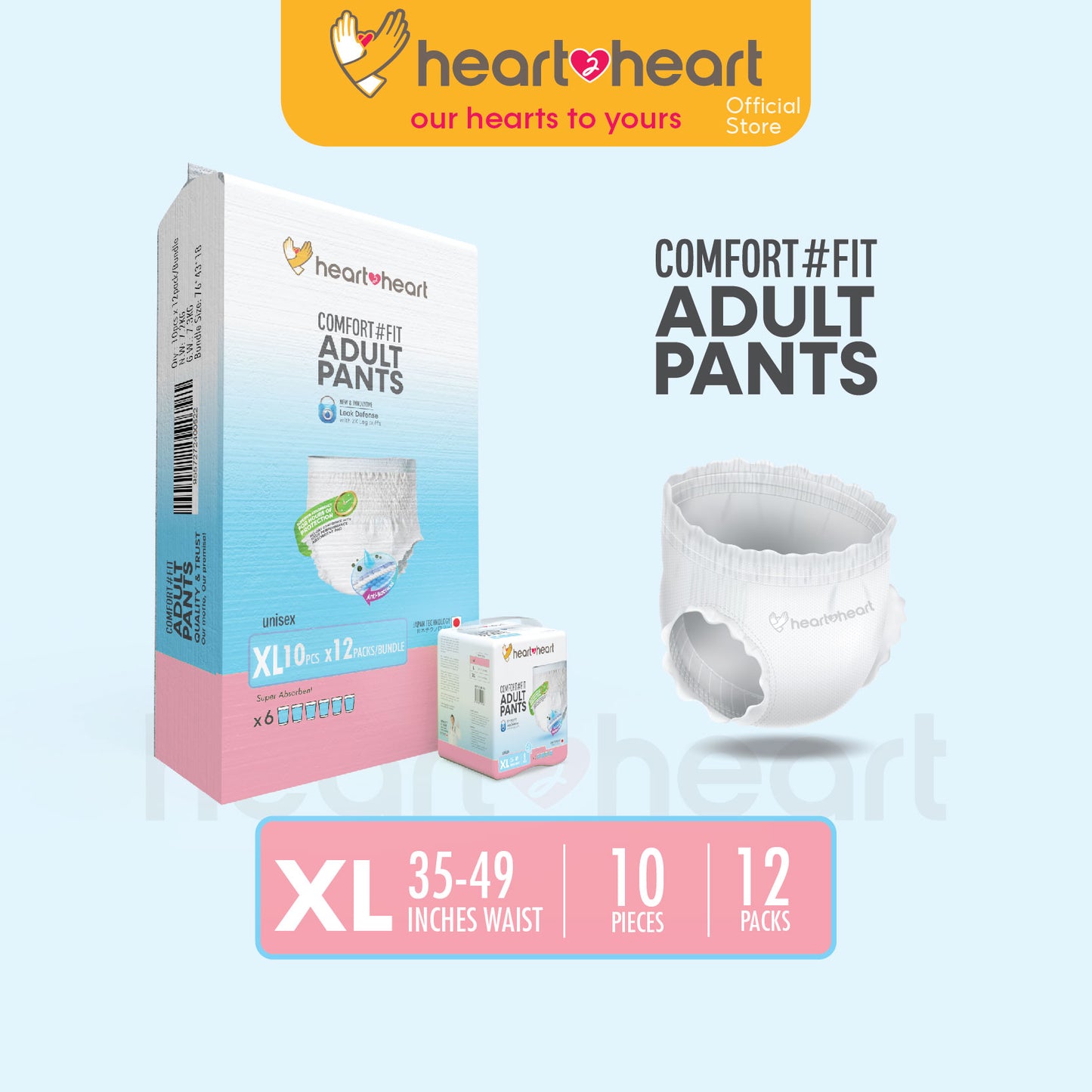 ๐ฏHeart2Heart Adult Disposable Pants Seluar Serapan No.1 Japan Tahan Lasak Lampin Dewasa ๆไบบ็บธๅฐฟ่ฃค  (M/L/XL/1Carton)