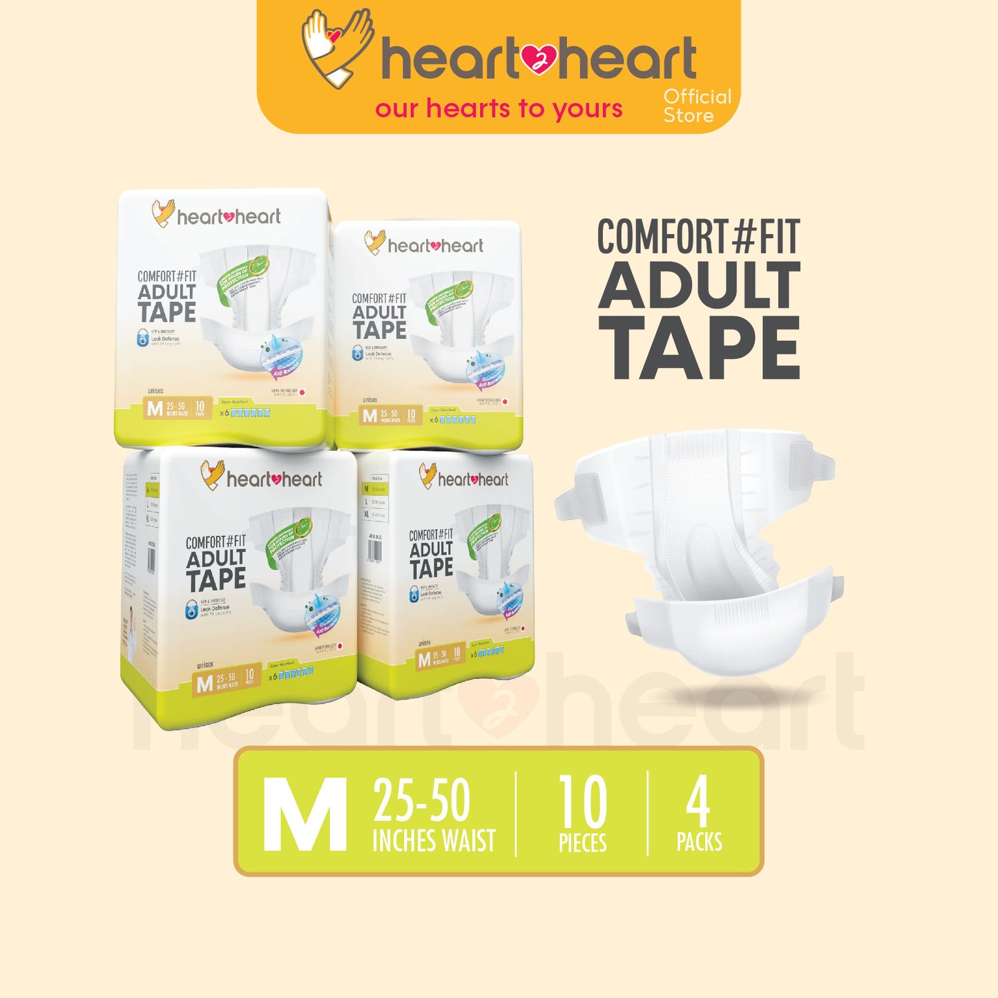 ๐ฏHeart2Heart Adult Disposable Tape Seluar Serapan No.1 Japan Tahan Lasak Lampin Tape Dewasa ๆไบบ็บธๅฐฟ็ (M/40 L/36 XL/32)