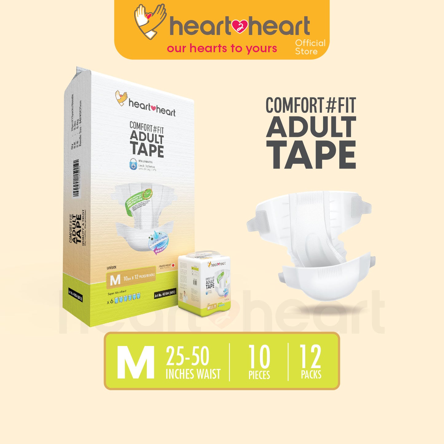 ๐ฏHeart2Heart Adult Disposable Tape Seluar Serapan No.1 Japan Tahan Lasak Lampin Tape Dewasa ๆไบบ็บธๅฐฟ็  (M/L/XL/1Carton)